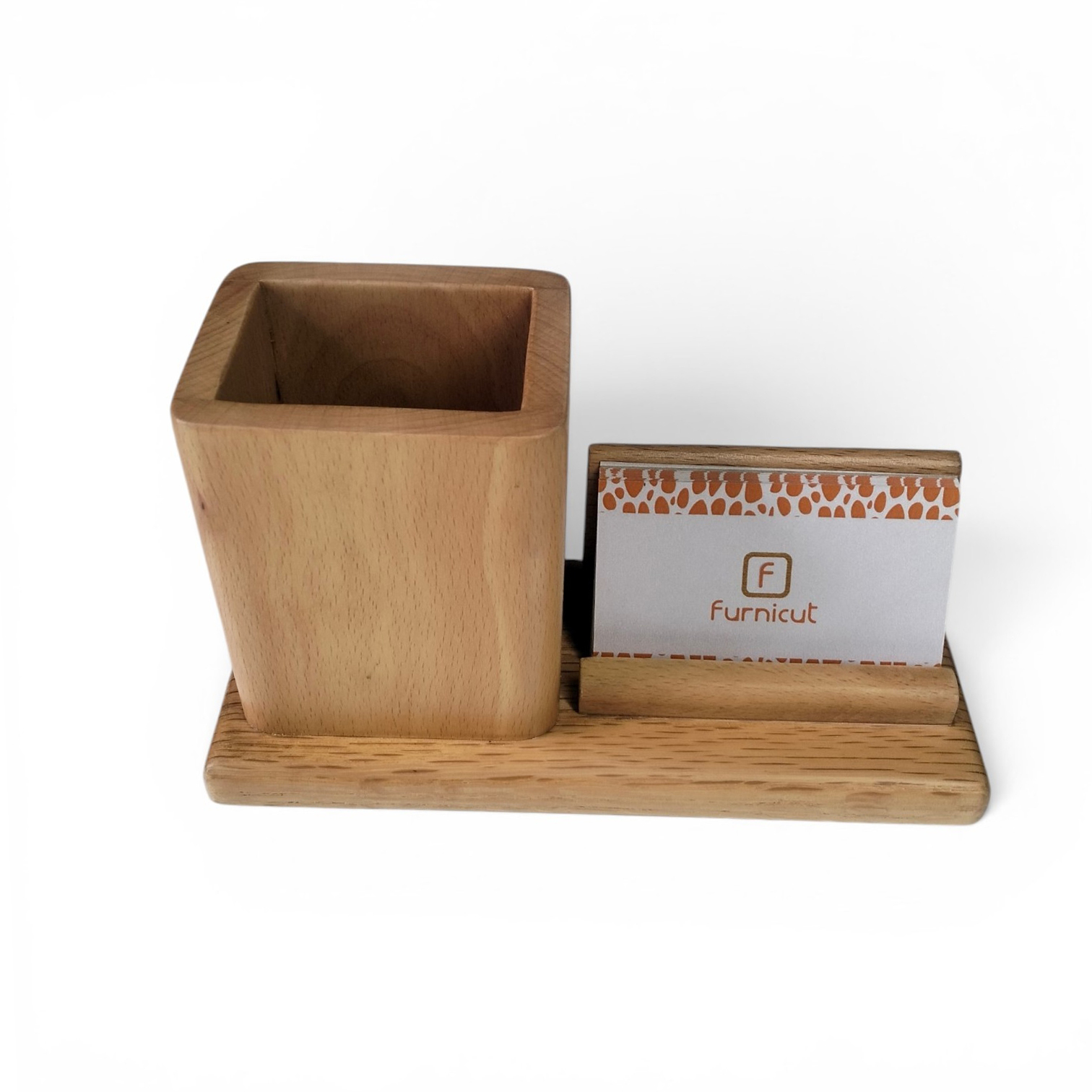 Wooden Desk Organizer with Card Stand