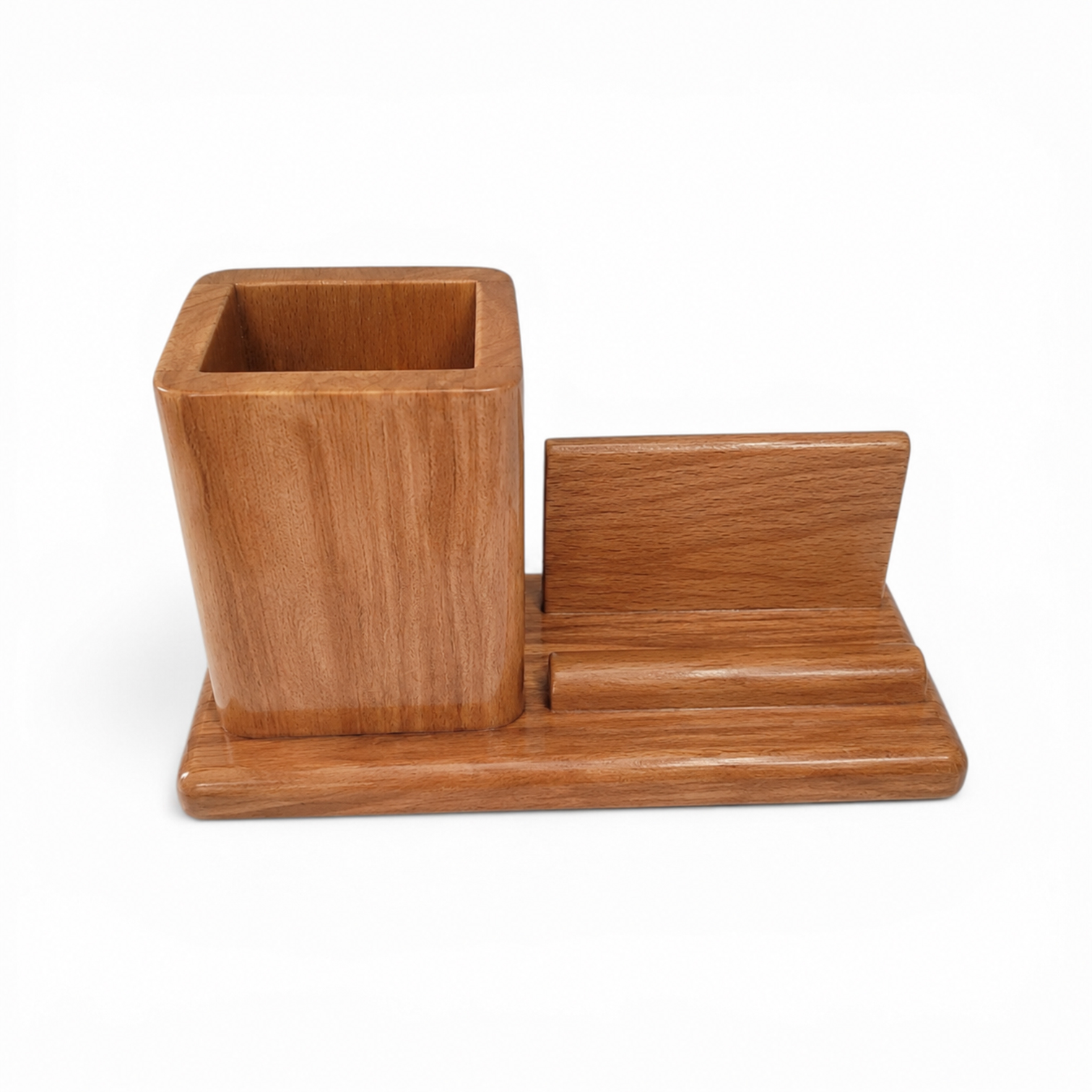 Wooden Desk Organizer with Card Stand