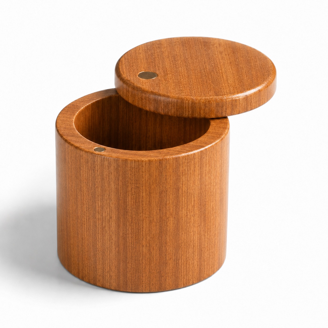 Round Wooden Storage Box with Magnetic Lid